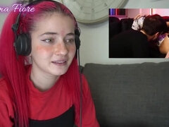 Petite teen reacting to Amateur Porn - Emma Fiore
