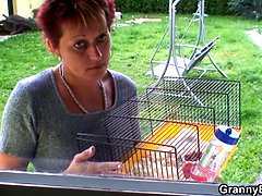 Hot 60 years old mature neighbor rides his big dick