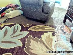 Chubby cute blonde on the floor: Masturbation, Solo  Cam Porn