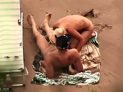 Playa, Rubia, Madres para coger, Chupando, Voyeur