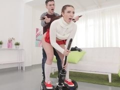 お尻, フェラチオ, 毛深い, 手コキする, 赤毛, 女子高生, ティーン, オッパイの