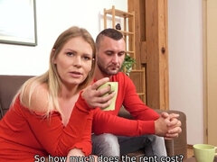 Rubia, Checa, Estilo perrito, Marido, Embarazada, Realidad, Chupando, Esposa