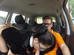 Mamada, Morena, Coche, Estilo perrito, Gafas, Hd, Al aire libre