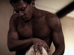 デカチン, 黒人, ブロンド, フェラチオ, 巨大, 異人種間, 怪物, フェラする