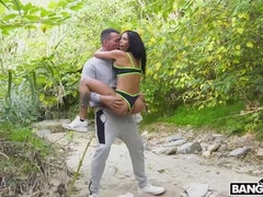 Anal, Culo, Mamada, Morena, Estilo perrito, Sexo duro, Público, Tatuaje