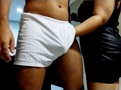 Enthousiasteling, Bruinharig, Sperma shot, Leer, Strak