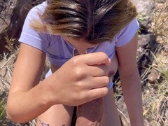 Leie, Blasen, Paar, Besamung, Sperma im mund, Im freien