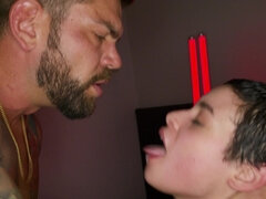 お尻, バック, ダブル開発, ハードコア, オマンコ, ラフ, フェラする, 三人