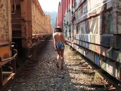 Hembra, Hd, Lencería, Al aire libre, Solo, Tren, Bajo la falda, Voyeur