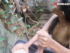 18, 顔射, インド人, アウトドア, フェラする