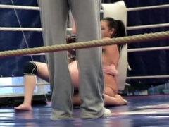 Two dark haired bitches Lexy Little and Lioness get very nasty