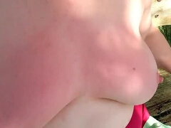 Bouncy Tits Slapped Hard on Public Bench - Outdoor Domination & Humiliation