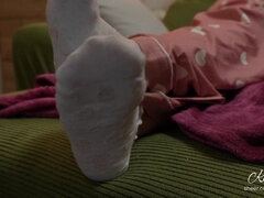 Grosser schwanz, Blasen, Vollbusig, Schwanz, Fetisch, Pov, Socken, Titten