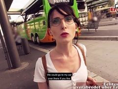 18 años, Amateur, Alemán, Gafas, Al aire libre, Pov, Público, Adolescente