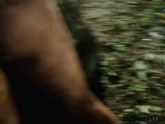 Public Park Fuck with Russian MILF Lisa Kentucky - Big Natural Tits Outdoor Sex in Red Dress