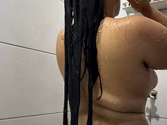 Большие сиськи, Соски, На публике, Душ, Сиськи, Вебкамера