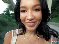 Grosse titten, Blasen, Braunhaarige, Hd, Monster, Im freien, Pov, Öffentlich