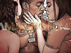 Cul, Gros cul, Sucer une bite, Tir de sperme, En levrette, Pénétrer avec le poing, Fille latino, Chatte