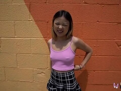 Asiatisch, Hundestellung, Hardcore, Zierlich, Dürr, Tätowierung, Jungendliche (18+), Titten