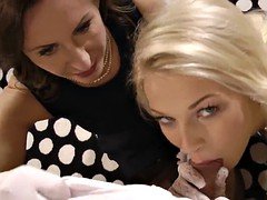 Classy eurobabe shares dick with glamour milf