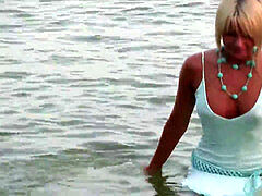 Пляж, Голышом, На природе, На публике