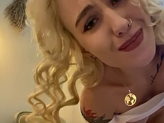 Cul, Nana, Blonde, Petite amie, Piercing, Pov, Réalité, Rasée