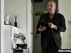 アナル, 美女, フェラチオ, エロティック, ヨーロピアン, ゴム, 下着