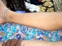 Asiatisch, Tante, Paar, Füsse, Behaart, Massage, Mutti, Nackt