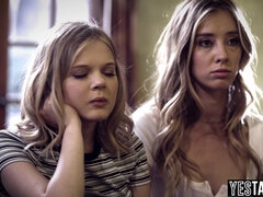 Therapist trio with 2 young cutie patients