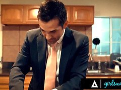 デカパイ, 巨乳な, 浮気者, 旦那, レズビアン, オマンコ, 現実, 妻
