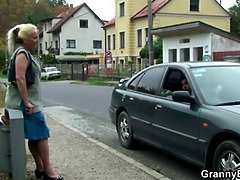 Granny is picked up and doggystyled