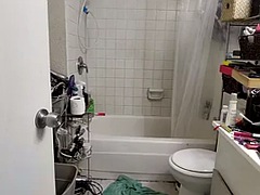 Consolador, Abuelita, Peludo, Latina, Masturbación, Coño, Ducha