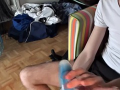 Leie, In den arsch, Blasen, Paar, Schwul, Masturbation, Realität, Tätowierung