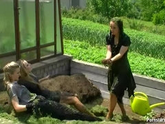 Rubia, Vestido, Fetiche, Comida, Guantes, Desnudo, Al aire libre, Lucha