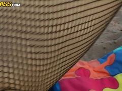 Strand, Hakken, Ondergoed, Masturbatie, Openbaar, Roodharige vrouw