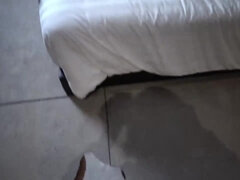 Watch this petite brunette nurse a massive cock in her mouth and pussy in the hotel room