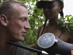 Negro, Cuadrupleta, Orgía, Al aire libre, Pequeña