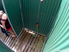 Leie, Im freien, Pool, Öffentlich, Realität, Dusche, Solo, Spanner