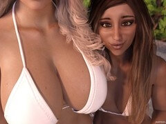 Tridimensionnel, Cul à la bouche, Bikini, Maman, Fête, Piscine, Réalité, Vierge