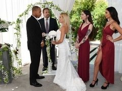 Ass, Black, Brunette, Doggystyle, Handjob, Husband, Interracial, Milf