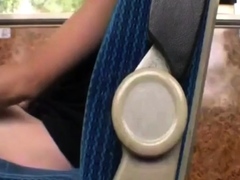 Bus, Spermaladung, Schwul, Handjob, Masturbation