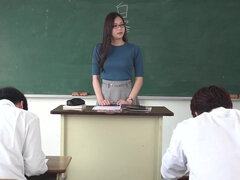 Asiático, Culo, Chica, Loco, Erótico, Japonés, Pantaletas, Maestra