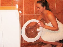 Cul, Salle de bains, Blonde, Sucer une bite, En levrette, Embrassement, Adolescente, Nénés