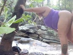 Wild Brazilian MILF Tomsorte Fucks in the Forest - Big Ass Doggy & Pussy Eating