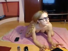 Enthousiasteling, Blond, Huisgemaakt, Klein, Kut duiken, Alleen, Tiener, Webcamera