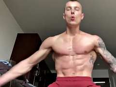 Dildo, Schwul, Masturbation, Muskel, Solo, Tätowierung