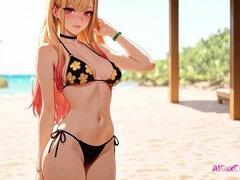 Marin Kitagawa hot sex and messy facial on a private beach