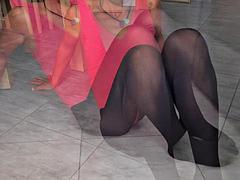 Enthousiasteling, Badpak, Zwart, Zwart, Fetisj, Hd, Ondergoed, Alleen