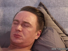 Cute blonde teen first anal