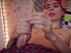 Christmas Special Big Dick Slim Latino Twink Magic C Jerking off Covering Some Christmas Cookies on Cum and Then Eating Them